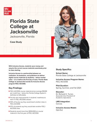 Inclusive Access Case Study Florida State College Jacksonville